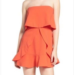 BCBGMAXAZRIA Charlot Strapless Popover Dress